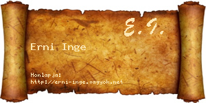 Erni Inge névjegykártya